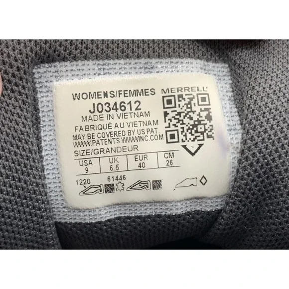 MERRELL ALVERSTONE Gray Outdoor Hiking Shoes J034612 Women's Size 9 M - Picture 11 of 11